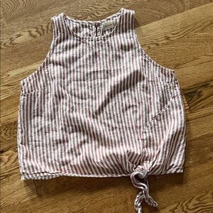 Altar'd State Red and White Striped Crop Top